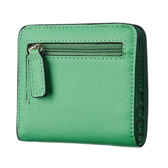 Grassy Green Leather Compact Wallet - Picture 1 of 5